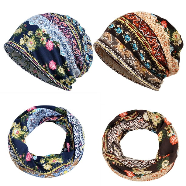 Women Vintage Flower Print Sun Block Muslim Cap Stretch Turban Hat Head Scarf Women Vintage Flower Print Sun Block Muslim Cap Stretch Turban Hat Head Scarf